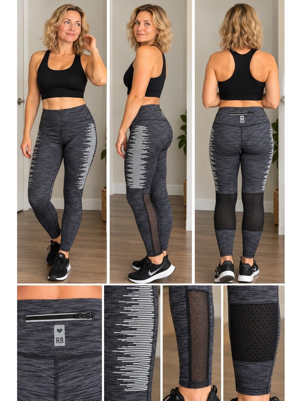 I ♥ R8 Activewear L Running Leggings Reflective Details